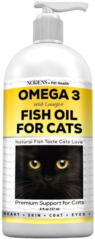 Nodens Natural Fish Oil for Cats Naha ja kate - 100% puhas Omega 3 Kalaõli Kõõma ja karvapallid - Kassi Vitamiinid ja täiendused Kalaõli Vedelik liigesepõletik, immuuntoetus ja seedimine