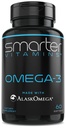 SmarterVitamins Omega 3 Fish Oil, Maasikas Maitse, Burpless, Maitsetu, 2000mg, DHA EPA Triple Tugevus Valmistatud AlaskOmega®