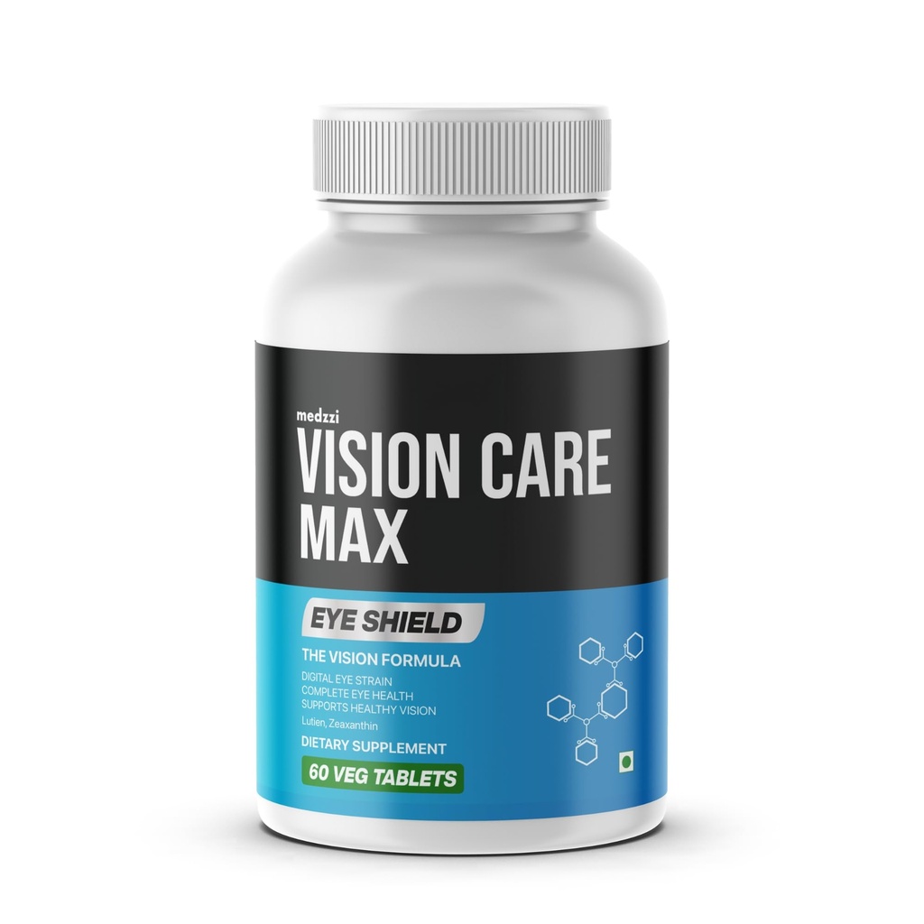 Vision Care Max Eye Health Tablets | Lutein, Zeaxanthin, Vitamin A & Zinc – Eye Care Supplement for Digital Eye Strain, Healthy Vision | 60 Veg Tablets