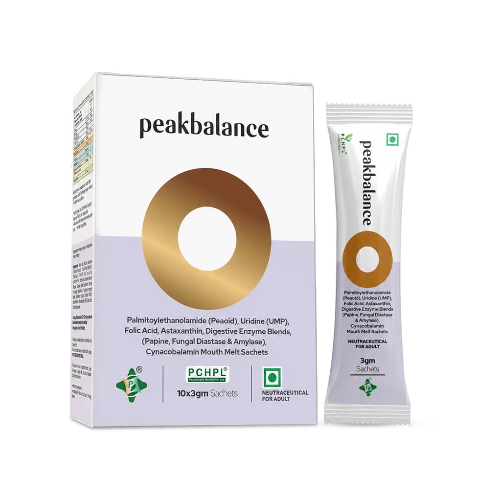 Peakbalance Mouth Melt Sachets (Pack of 10) | Palmitoylethanolamide (PEA), Uridine (UMP) & Astaxanthin | Supports Urinary Tract Health & Kidney Stone Prevention | 10 x 3g Sachets