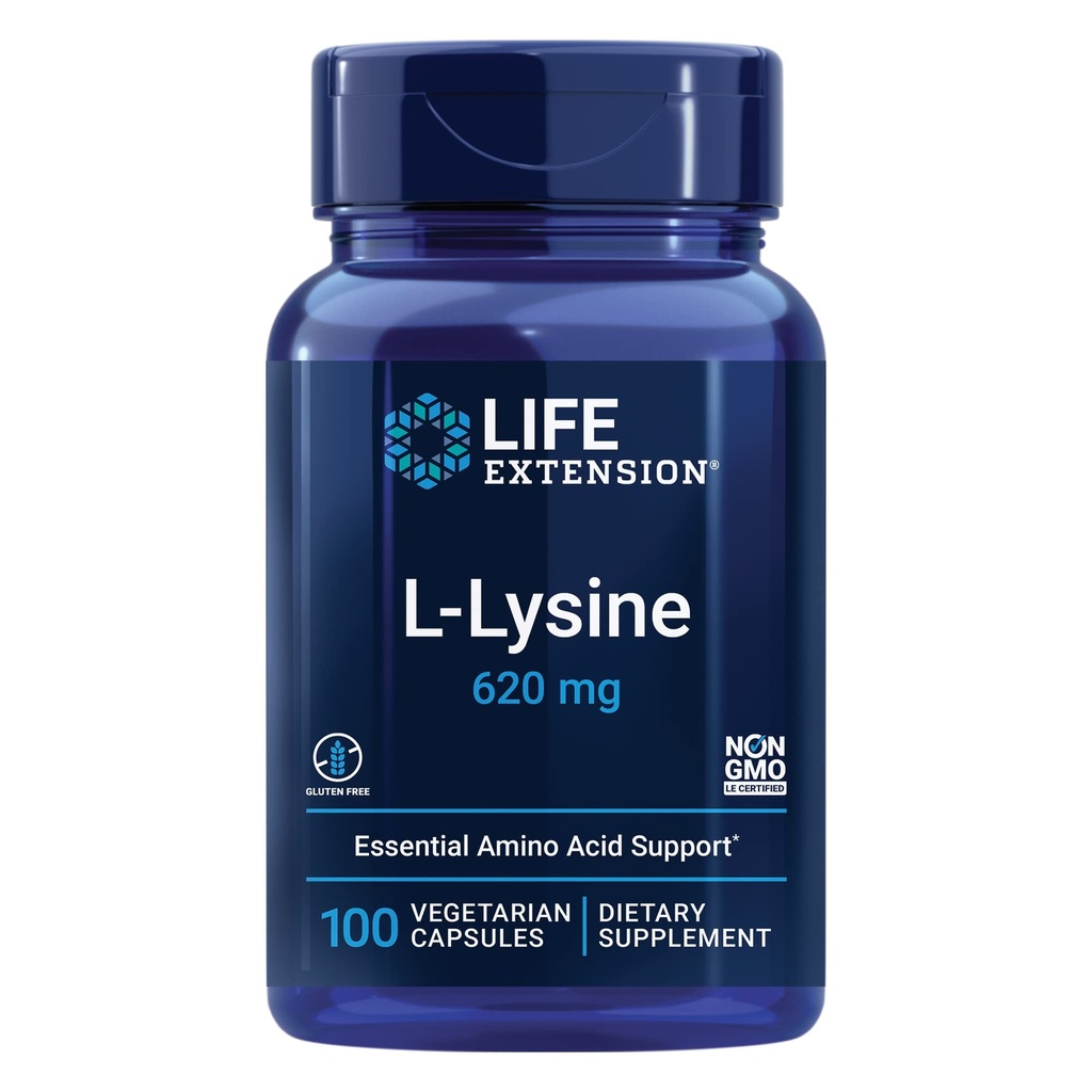 Elu pikendamine NAC 600mg Antioksüdantne immuuntugi & L- lüsiin 620mg tervisliku stressi vastuseks 100 kapslit Bundle