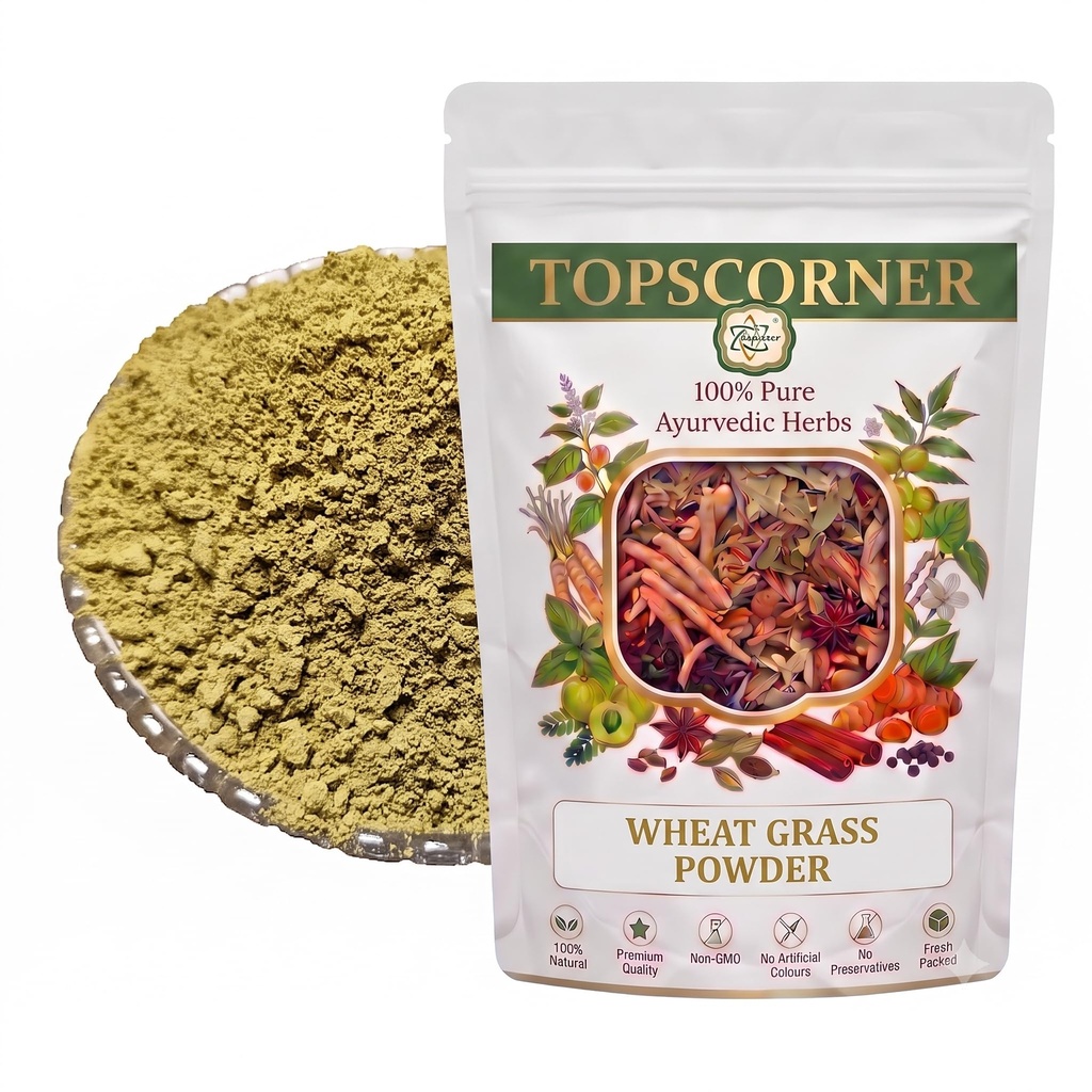 Wheat Grass (Powder) - Wheatgrass Powder - Triticum Aestivum - Thinopyrum Intermedium, 250 Grams Pack