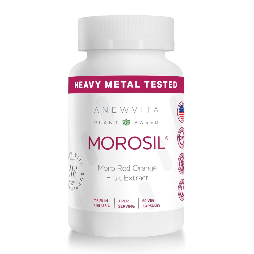 Anew VitaᅠMorosil: Antioksüdant & Nutrition Supplement for Men & Women | Wellness & Vitality | Moro Red Orange | Non-GMO, Gluteenivaba, 60 köögiviljakapslid | Valmistatud USAs