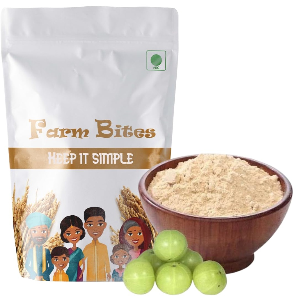 Farm Bites: 100% Natural Amla Powder | Traditional Ayurvedic | Usirikaya Podi - 200 Grams
