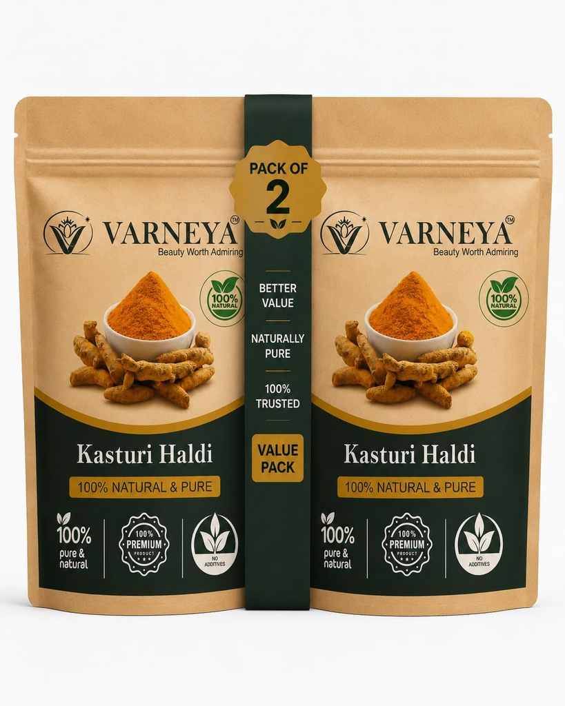 Naturals Kasturi Haldi 100g| Wild Turmeric (Curcuma Aromatica) | Pure Organic Raw Herbal | Premium Quality (Pack OF 2)