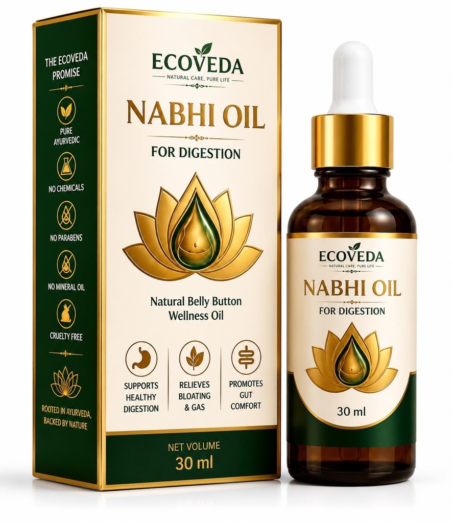 Digestion & Detox Nabhi Oil | Belly Button Oil with Herbal Formulation For Weight Loss | Bloating Relief, Gas, Acidity & Gut Cleanse | Heals through 72,000 Nadi Navel Therapy | 30ml
