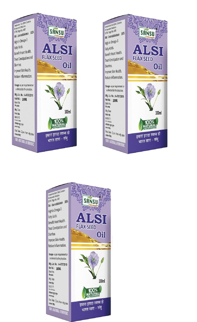 Sansu Alsi Oil (Flax Seed Oil100ml) (Pack of 3)
