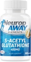 NeuropAWAY elemendid S-atsetüül-glutatioon 400mg happekindlad kapslid 60ct (60 400mg kapslit pudeli kohta) 3. osapool Testitud valmistatud cGMP rajatises
