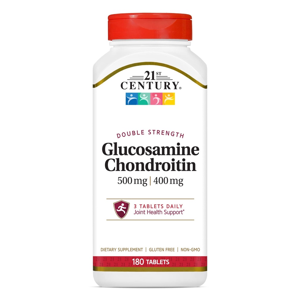 21. sajandi glükoosamiin Chondroitin 500/400mg - kahekordse tugevusega tabletid, 180 Count