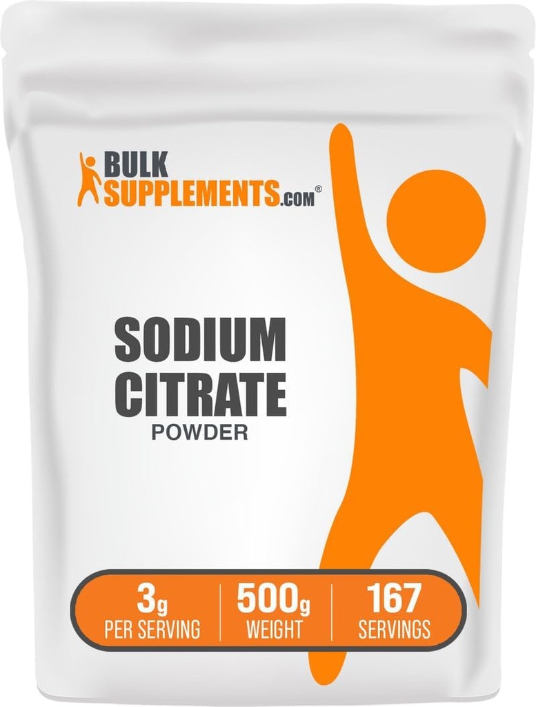 BulkSupplements.com Naatriumtsitraadi pulber - Naatriumtsitraadi toiduklass, emulgaator, maitseparandaja - gluteenivaba, 3 g serveerimise kohta, 500 g (1,1 naela) (pakk 1)