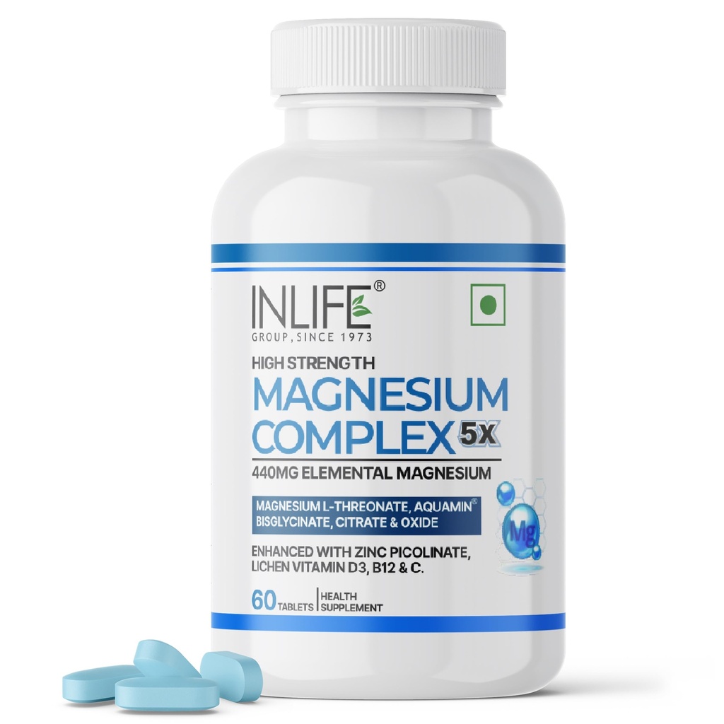 INLIFE 5X Magnesium Complex with L-Threonate, 2000mg, 60 Tablets
