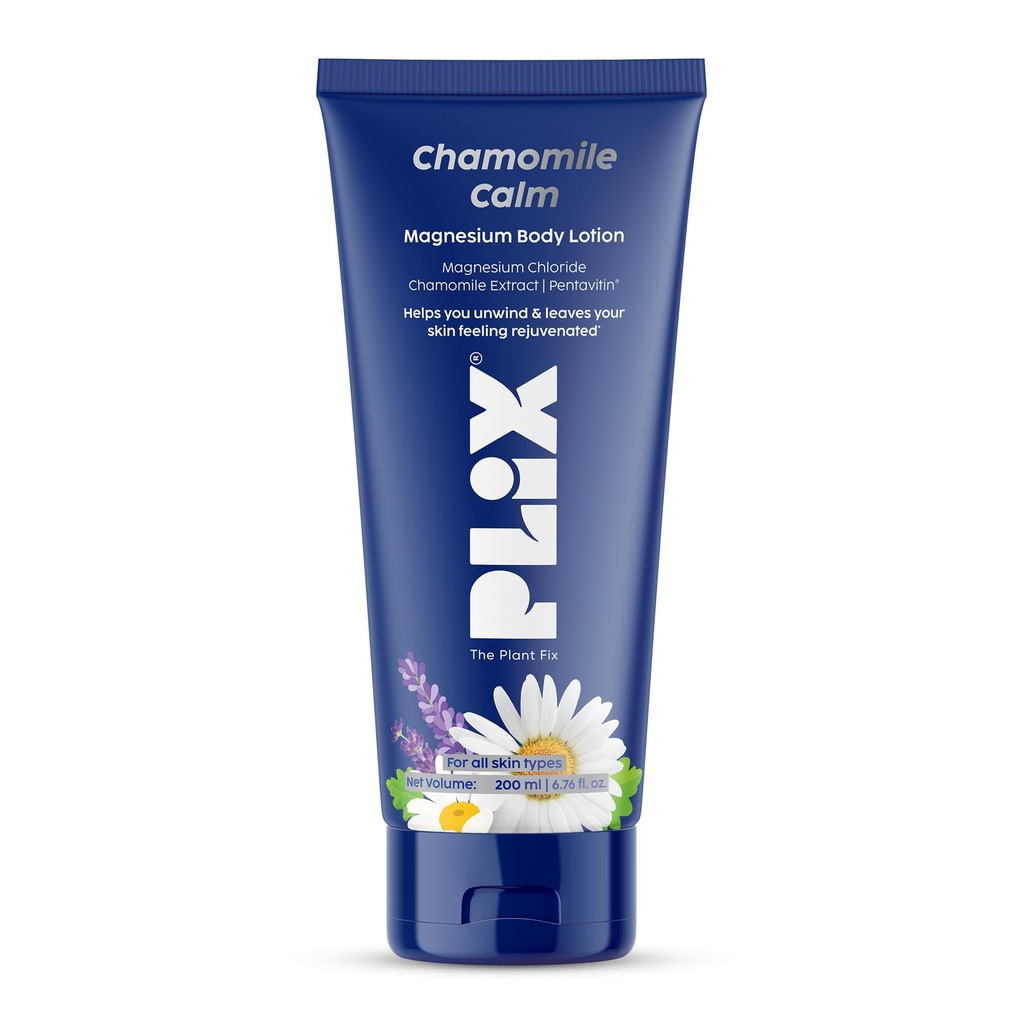 PLIX - THE PLANT FIX Chamomile Calm Magnesium Body Lotion | 10% Magnesium Chloride | Chamomile Extract | Lavender Oil | Helps Relax Tired Muscles | For Men & Women