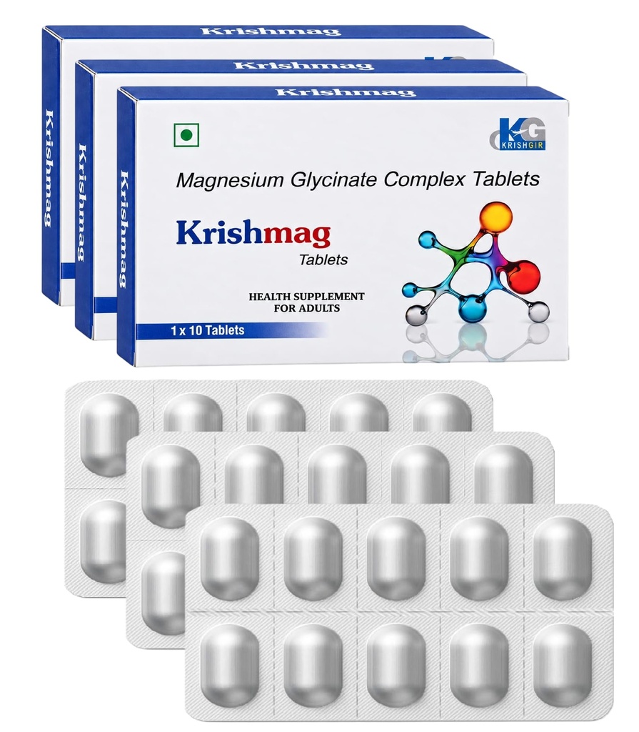 Magnesium Glycinate Chelated Tablets 1000mg, 30 Tablets 200mg Elemental Magnesium, Supports Muscle Recovery & Leg Cramps, Sleep & Nerve Relaxation, Gentle On Stomach