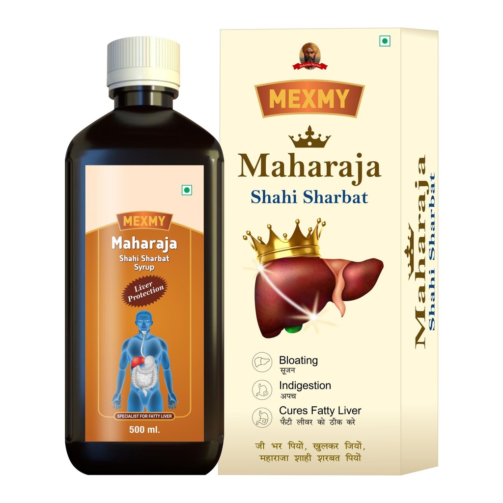 महाराजा शाही शरबत for Your Liver Cleanse Detox & Repair, Organic Milk Thistle Supplement with Turmeric, Dandelion, Ginger, and Orange, Promotes Optimal Liver Function | Supports Liver & Kidney Functions,500ml
