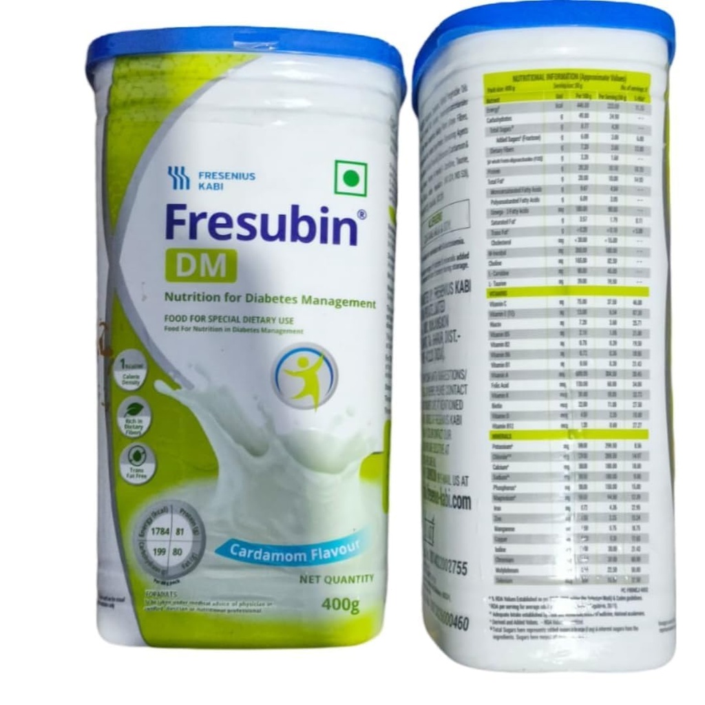 Fressu-ben-DM Meal Replacement Powder for Diabetics, Cardamom Flavour, Nutritionally Balanced, 400 gm, Pack of 1