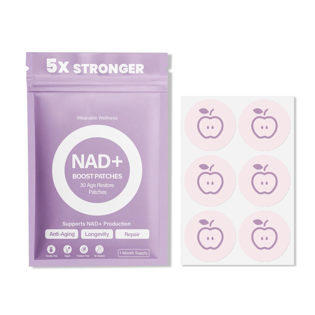 NAD+ Support Transdermal Patches 5X Stronger Formula Wellness Support NMNH for Women & Men, 30 Count