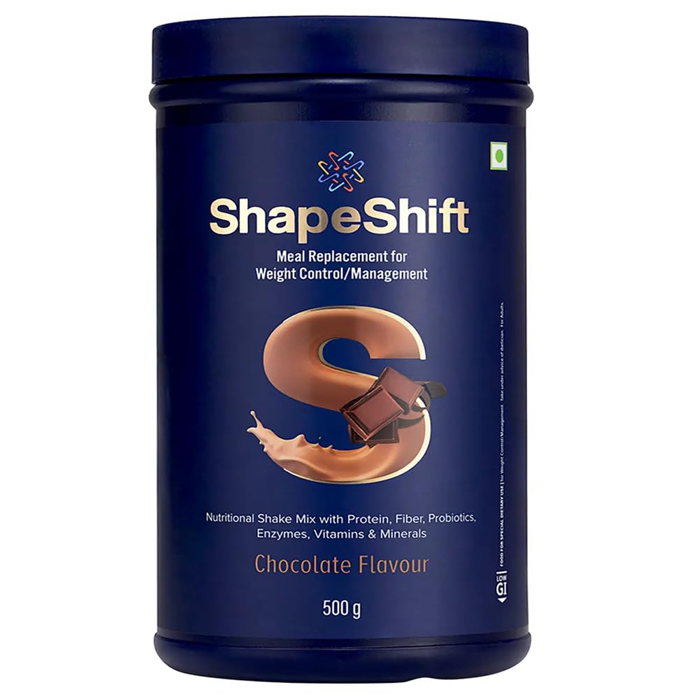 ShapeShift Meal Replacement Shake, Chocolate Flavour, with Protein, Fiber, Probiotics, Enzymes, Vitamins & Minerals, 500 g