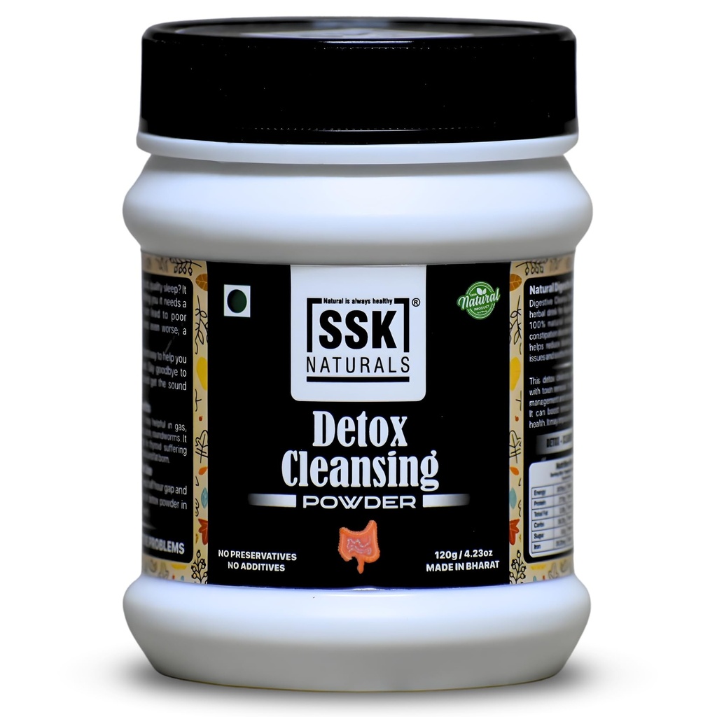 Detox Cleansing Powder | All Natural Herbal Detox | No Artificial Colour | Supports Digestive & Gut Cleanse 120g / 4.23oz