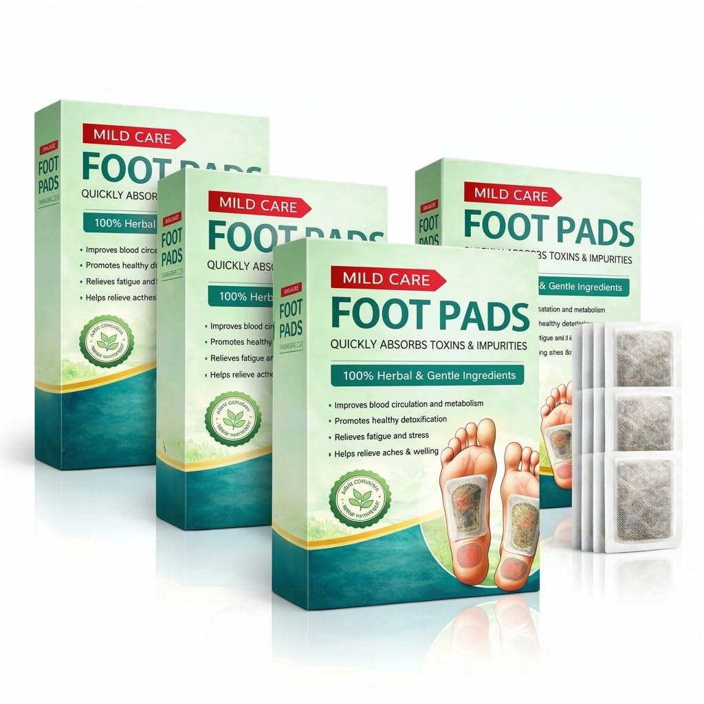 Herbal Detox Foot Pads for Toxin Removal | Bamboo Vinegar Foot Patches for Feet Cleansing & Sleep Aid | Overnight Use | Foot Patch with Acupoint Micro-Massage Technology For Men And Women (PACK OF 40)