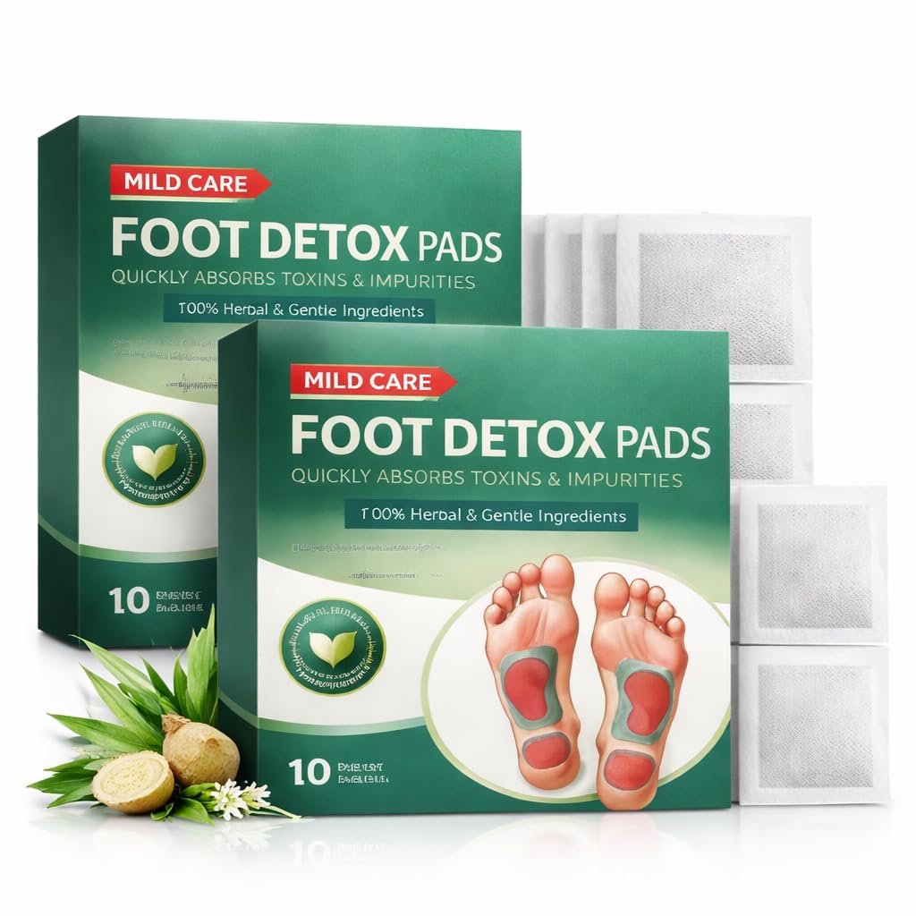 Detox Foot Patch for Feet – Natural Bamboo Vinegar Foot Detox Patches for Relaxation, Stress Relief & Better Sleep – Cleansing Foot Pads (10 Pads)