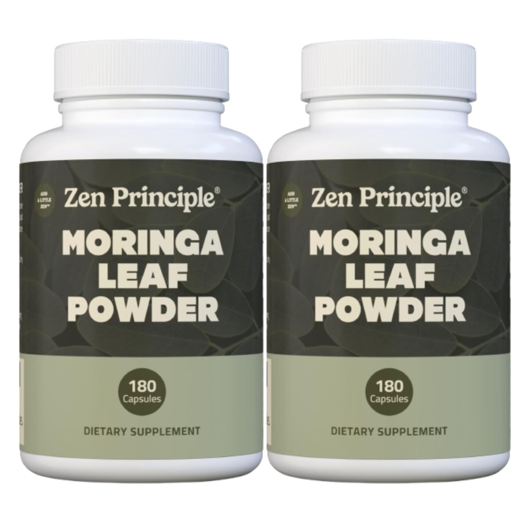 Zen printsiip Organic Moringa Oleifera. Ultra-Premium. Pakub looduslikku energiat ja multivitamiini. Toores supertoit, vegan, GMO-vaba ja gluteenivaba. 360 kapslit.