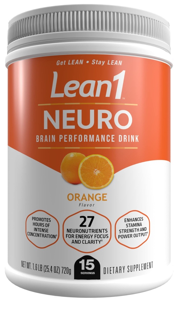 Lean1 Neuro, vaimne energia Pulberjook, apelsini maitse, 15 serveerimisvann Nutrition53