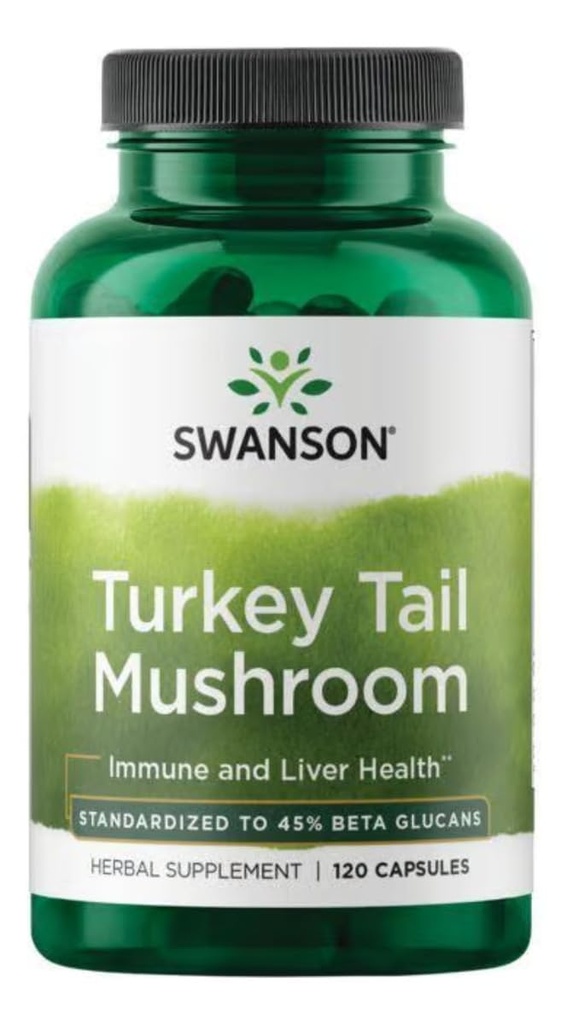 Swanson Türgi Saba Seene - Taimne täiendus, mis edendab immuunsüsteemi ja rakulist tervist - looduslik valem, mis edendab maksa funktsiooni ja kaitset - (120 kapslit, 500 mg)