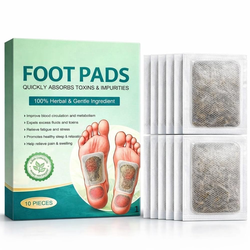 Detox Foot Pads And Patches Foot Pads For Weight Loss Foot Patch For Detoxification Ginger Foot Patch Footpad Detox Remove Toxin And Pain Relief (Pack Of 1, 10 Patches)