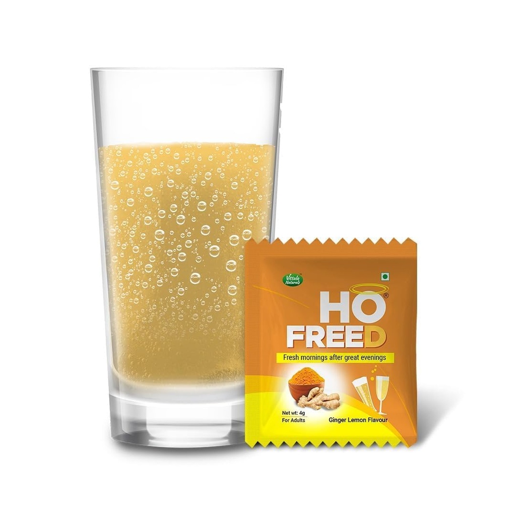 Hofreed After Party Recovery Drink | Ginger Lemon Flavor | Hydration & Detox Support | Anti Hangover & Detox Drink | No Sugar & No Caffeine | 4g Each Sachets | (Pack Of 10)