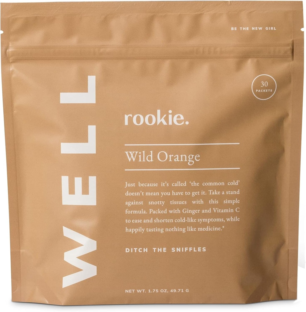Vegan-immuunsüsteemi tugipaketid 1000 mg C-vitamiini, 14 mg E-vitamiini ja ingveri looduslikus tsitrusviljas - suhkru ja täiteaine tasuta (30 serveerimist, Wild Orange)