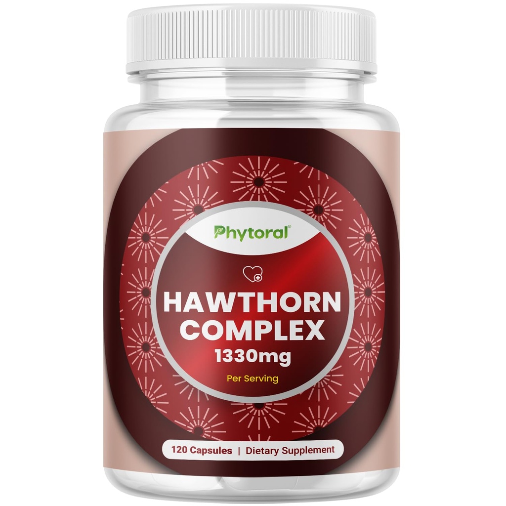 Kõrge tugevusega Hawthorn Berry kapslid - puhas antioksüdant Hawthorn Berry Supplement koos Leaf & Flower ekstrakt 4: 1 südame tervise ja seedimist - Energiatoetus meestele ja naistele - 120 Count Pack