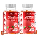 Vitamatic Sugar Free Vitamiin A 25000 IU Gummies (Retinyl Palmitate) - Natural Strawberry Maitse - 120 Pektiini baasil Gummies (2 pudelit)