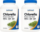 Nutricost Chlorella kapslid (2 pudelit) 500mg, 240 kapslit pudeli kohta