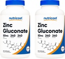 Nutricost Tsink Gluconate 240 Veggie kapslid (50 mg) (2 pudelit) - Gluteenivaba ja mitte-GMO