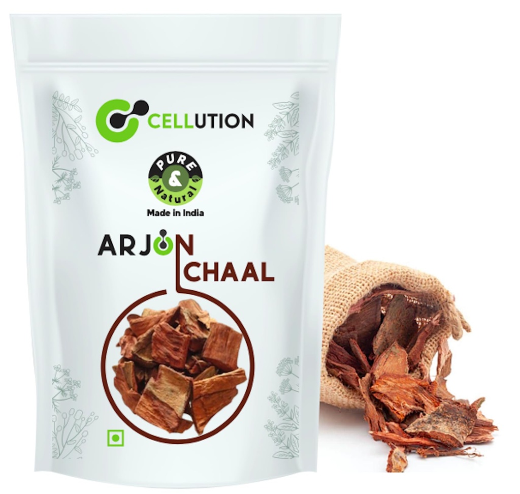 CELLUTION Arjun ki Chaal - 400gm Raw Terminalia Arjuna Bark | Arjun Tree Bark | For Lowers Bad Cholesterol & Supports Heart Health (400 Grams)