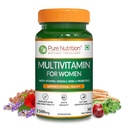 Pure Nutrition Multivitamin for Women 1500mg | Multi vitamin with Biotin, Iron, Alfa Alfa, Moringa, Ginseng, Fenugreek & Green Tea | Supports Immunity, Energy, Stamina, Bone & Overall Health - 30 Veg Tablets