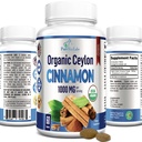 Orgaaniline tseiloni kaneel - 1000 mg serveerimise kohta, sertifitseeritud orgaaniline tõsi kaneeli lisand, antioksüdant, kiire imendumine - 60 tabletti