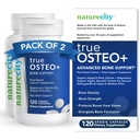 NatureCity True-Osteo + luude tugi koos Ashwagandhaga - tugevuseks ja tiheduseks - taimepõhine kaltsium orgaanilise vetikaga, magneesium, D3-vitamiin, K2, räni ja stressi tugi | 240 Veggie kapslit