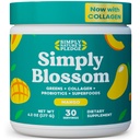 Lihtsalt Blossom Nutrition Daily Greens & Superfood Powder + kollageen + probiootikumid naiste seedetrakti tervise ja puhituse leevendamiseks. Aidake oma tervist õitseda - 30 päeva pakkumine - Mango