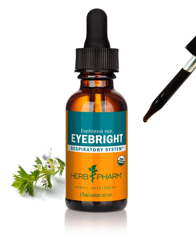 Herb Pharm Certified Organic Eyebright Liquid Extract for Respiratory System Support - 1 Ounce, selge