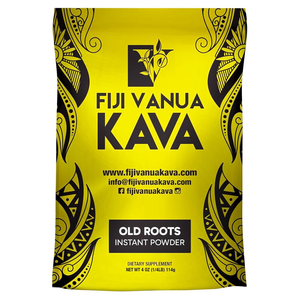 Fiji Vanua Kava Instant Old Roots Kava Pulber, dehüdreeritud roheline mahl Kava Joogipulber, Lihtne valmistada vedeliklahustuv, Fidži kiirnooble, Taimne täiendus, 4 oz