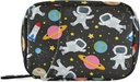 Space Travel Galaxy Astronaudid Pill Box 7 Day Pill Case Bag Travel Pill Korraldaja kott koos Zipper Portable Weekly Case Compact Suurus Vitamiini täienduse hoidja