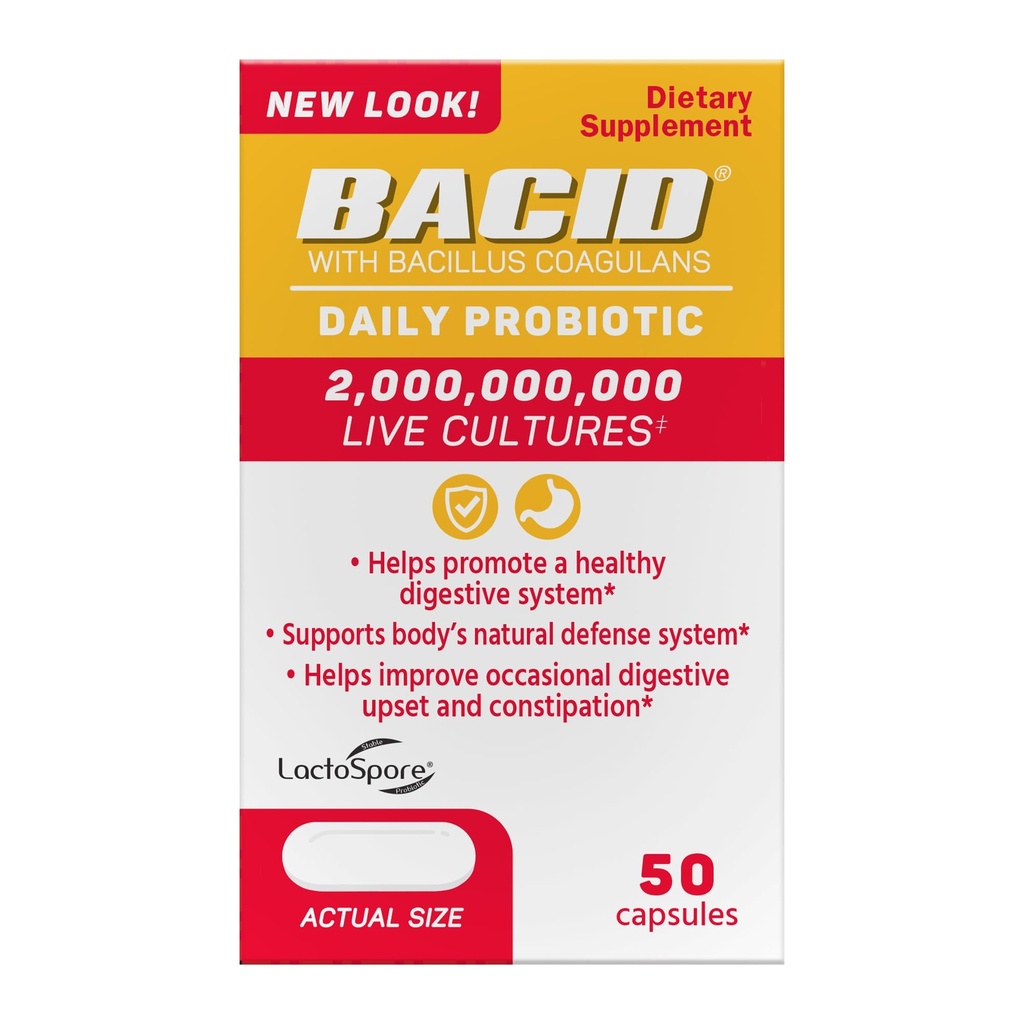 Batsiidne igapäevane probiootikum koos Bacillus Coagulans'iga, 50i loend, seedimise lisand aeg-ajalt kõhukinnisuse parandamiseks