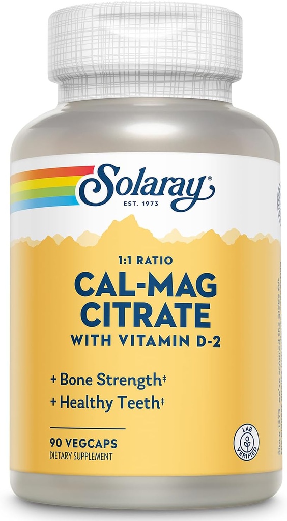 SOLARAY Cal- Mag Citrate w/D 2 1: 1 | 90 VegCaps