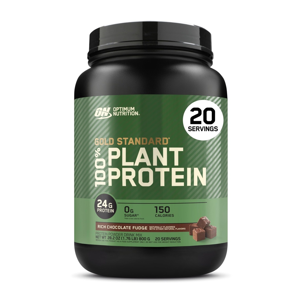 Optimum Nutrition Gold Standard 100% taimepõhine valgupulber, gluteenivaba, veganvalk lihaste toetamiseks ja taastumiseks aminohapetega - rikkalik šokolaadifudge, 20 serveerimist (pakendamine võib varieeruda)