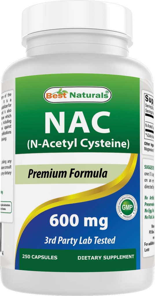 Parim looduslik NAC N- atsetüül- tsüsteiin 600 mg 250 kapslit