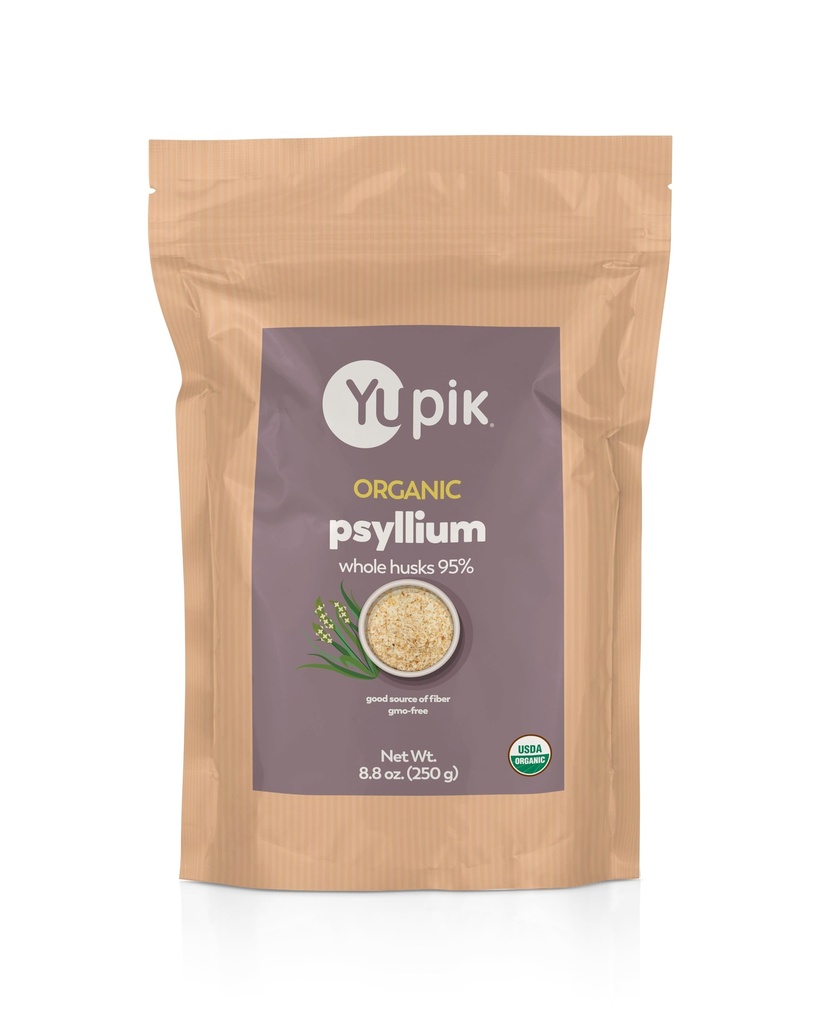 Yupik Organic Whole Husk Psyllium 8, 8 Oz, 95% puhtus, lahustuv kiud, USDA sertifitseeritud, GMO-vaba, kosher, gluteenivaba, suhkruvaba ja rasvavaba, maitsestamata, taimepõhine, ideaalne kaerajahu ja teravilja jaoks