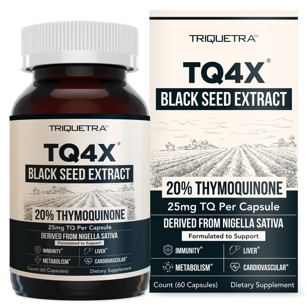 20% tümokinooni musta seemne õli ekstraktkapslid - TQ-Advanced 4X®: Potent tümokinooni kontsentratsioon saadaval - 60: 1 kontsentraat Nigella Sativa, toores vorm, vegan, klaaspudel (60 kapslit)