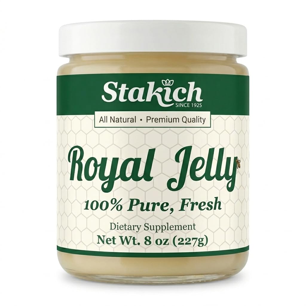 Stakich Fresh Royal Jelly - Pure, All Natural - No Additives / Maitseained / Säilitusained Lisatud - 8 Ounce (227 Gram)