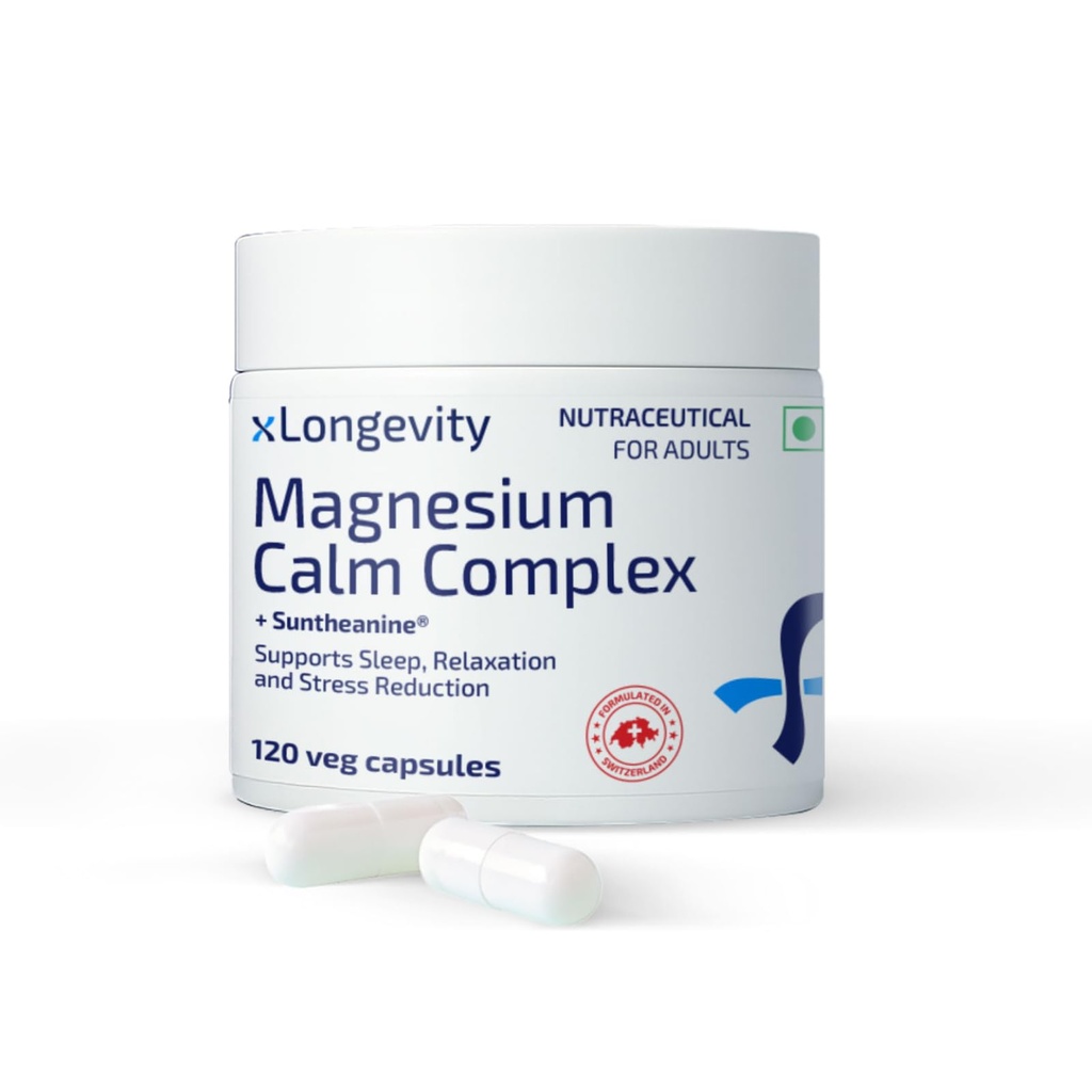 Magnesium L Theanine (Nutraceutical) Sleep Capsules 120 Qty - 2410 mg Calm Complex, Chelated Magnesium, Glycine, Suntheanine | Lap-Tested supplement | Muscle Relaxation, 300 mg per serving, 4 capsules/day